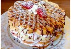 Oh mensch die ist soo lecker Waffeltorte mit Erdbeercreme