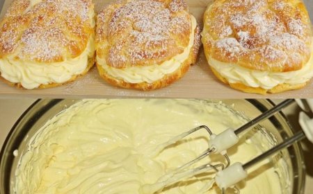 Fantastische Teilchen gefüllt mit Vanillecreme