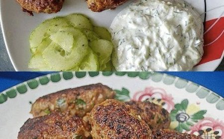 Türkische Hackröllchen mit Gurkenjoghurt und Salat