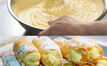 Italienische Cannoncini mit Puddingcreme