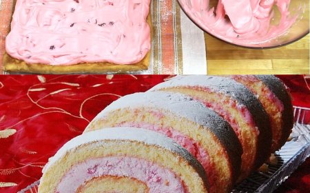 Das beste Roulade Rezept überhaupt, Herrliche Biskuitroulade mit Erdbeeren