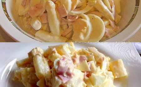 Spargelsalat mit Schinken und Ei