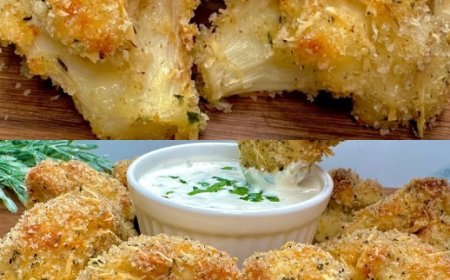 Goldene knusprige Blumenkohlhäppchen