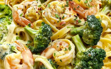 Ich Konnte Es Jeden Tag Essen, Tagliatelle Mit Brokkoli Und Garnelen In Cremiger Sauce