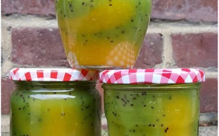 Mango Kiwi Marmelade für 6 Gläser einfach zuzubereitend