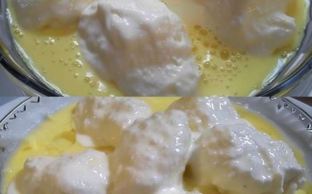 Schneenockerl in Vanillesauce