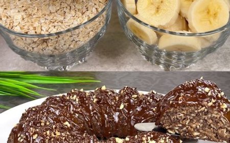 Bananen-Haferflocken-Schokoladenkuchen mit Walnüssen