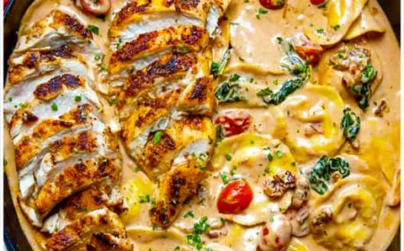 Cremige Tortellini in Hähnchen Schmand