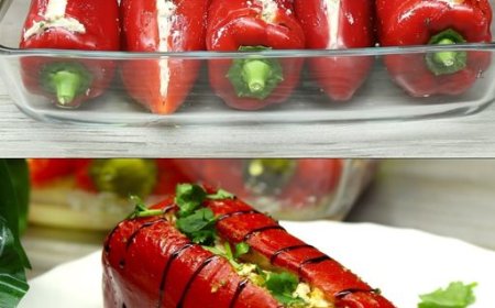 Rezept für mit Käse gefüllte Paprika