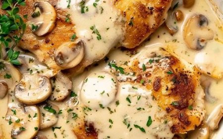Gratinierte Hähnchenfilets mit 450 g Champignons & 100 g Goudakäse
