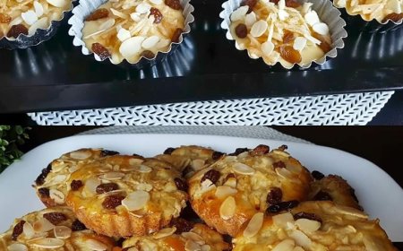 Apfel-Rosinen-Muffins mit Mandel-Topping