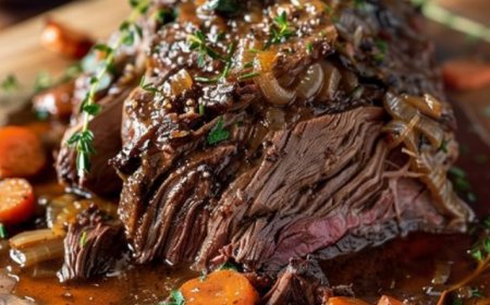 Langsam gegarter Rinderbraten nach toskanischer Art