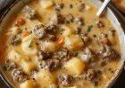Hamburger Suppe mit 500g Hackfleisch macht lange satt, schnell zubereitet
