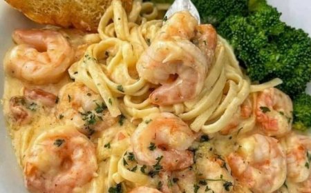 Garnelen-Alfredo-Nudeln
