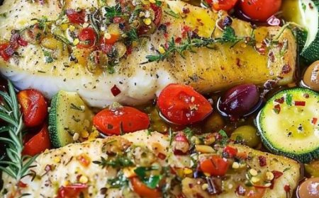 Einfacher Mediterraner Gebackener Fisch