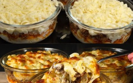 Deftiger Nudelauflauf mit Hackfleisch und Gemüse