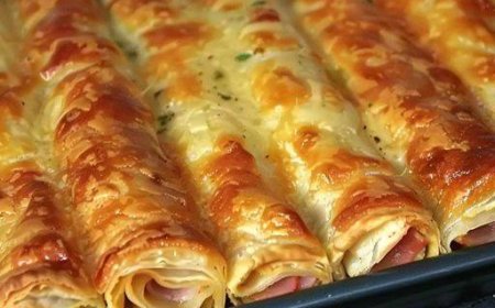 BLÄTTERTEIG Leckere SCHINKEN-KÄSE-STANGEN