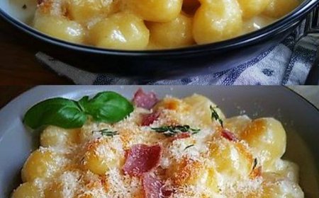 Gnocchi mit Käse-Knoblauch-Schinken-Soße: Mhmmmm, schmeckt jedem
