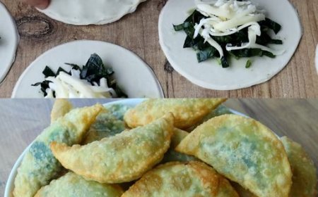 Mit Spinat und Käse gefüllte frittierte Brötchen