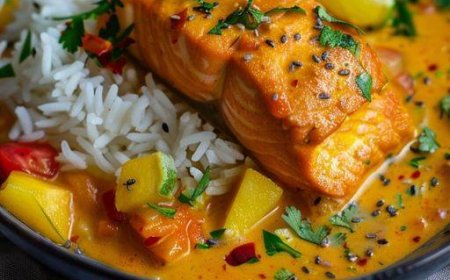 Gebackener Kokos-Curry-Lachs