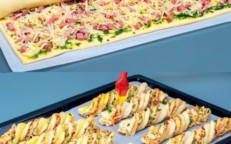 Blätterteig Stangen mit Schinken und Käse nur 4 Zutaten