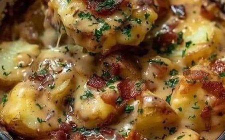 Überbackene Kartoffeln mit cremigem Käse und Speck: Ein beruhigendes und geschmackvolles Gericht