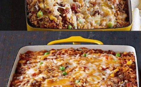 GRATINIERTER REIS MIT HACKFLEISCH, MEXIKANISCHES REZEPT