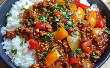 Paprika-Hack-Pfanne mit Reis