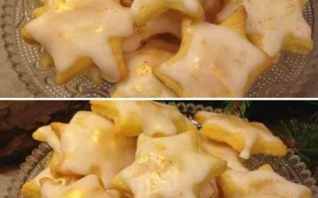 Zarte Zitronensterne, davon muß ich immer extra viele backen