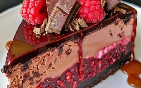 Herrlicher Schokoladen-Himbeer-Käsekuchen