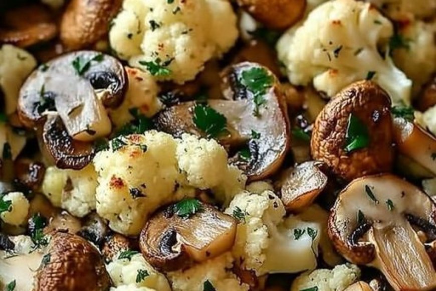 Blumenkohl Champignons Pfanne mit Knoblauch - Rezepte