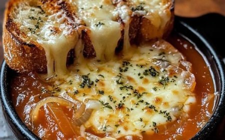 Tomatensuppe mit Käse-Zwiebel-Toast