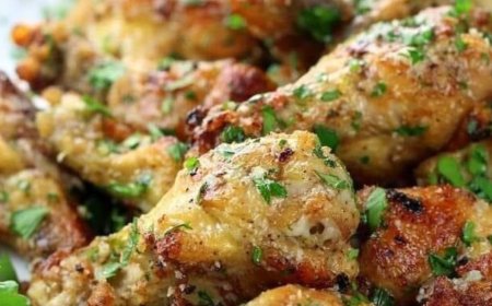 Hähnchenflügel mit Knoblauch und Parmesan