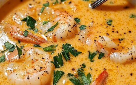 Cremige Kokos Curry Suppe mit Garnelen