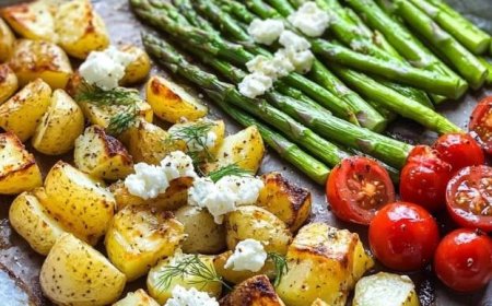 Würziger Ofenspargel mit Kartoffeln