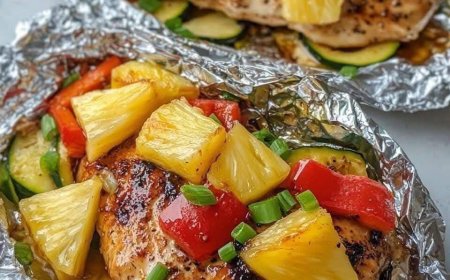 Teriyaki Chicken and Pineapple Foil Packets