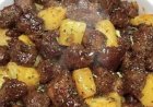 Air Fryer Garlic Butter Steak Bites and Potatoes