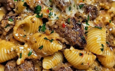 Garlic Butter Steak Bites & Creamy Parmesan Shells