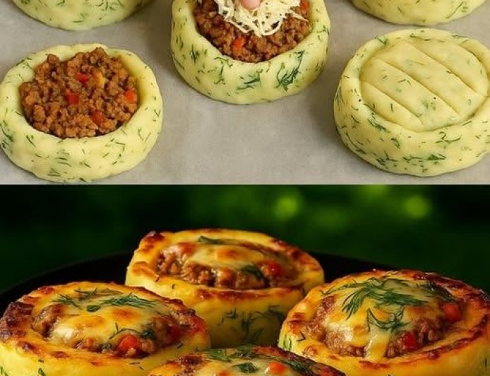 Stuffed Mashed Potato Nests