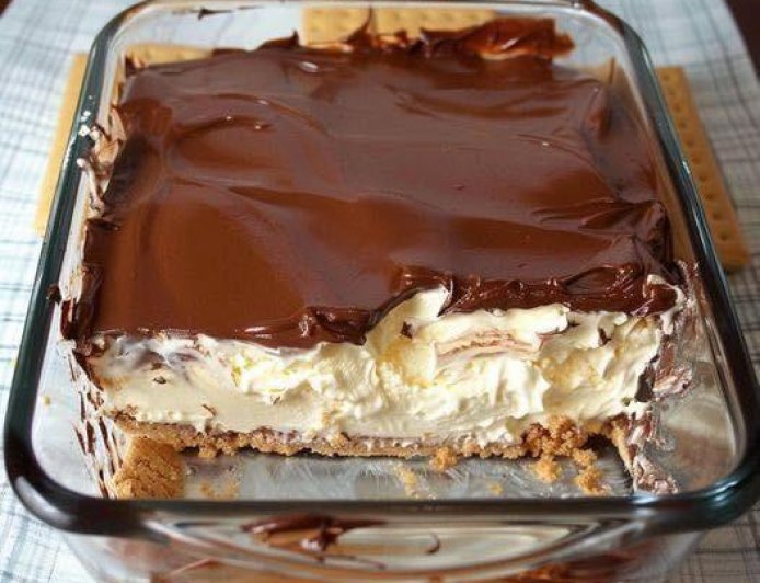 No Bake Peanut Butter Eclair Cake