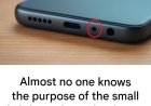 What is the purpose of the small hole next to the charging port on a smartphone — and why is it so important?