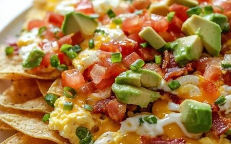 Loaded Breakfast Nachos – crunchy, cheesy, and topped with morning favorites