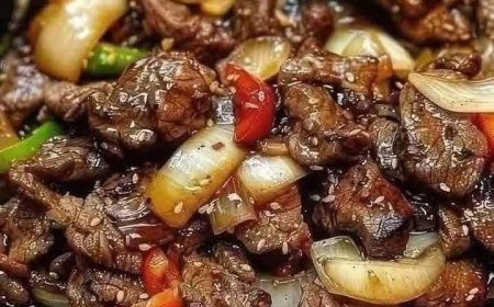 Chinese pepper steak with onions