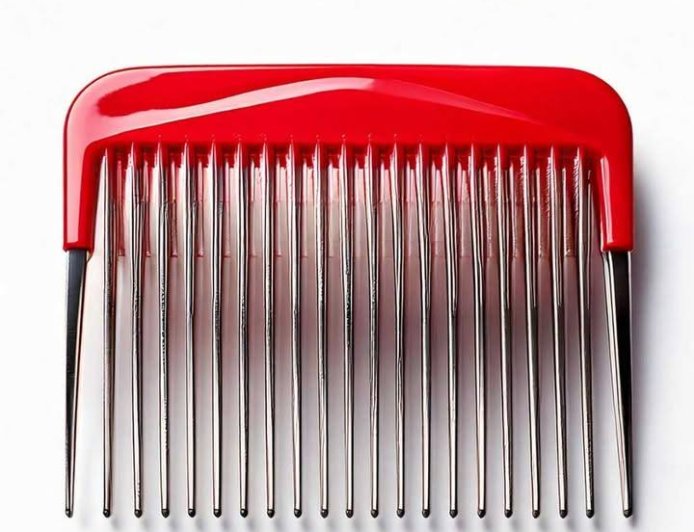 I found a tiny red object in a kitchen drawer that looks like a comb and has lengthy metal prongs. Do you know what it is