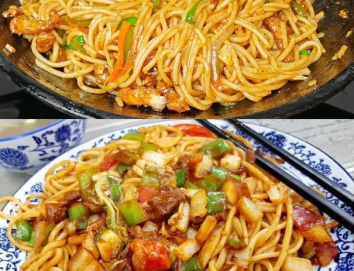 Voll lecker wie beim Chinesen: Chinesische Nudeln mit Hähnchenfleisch