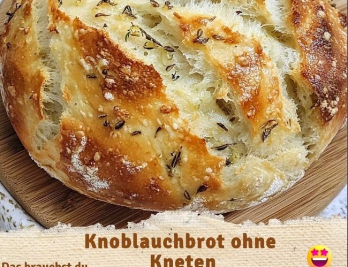 Das Brot das alle verrückt macht, Knoblauchbrot ohne Kneten der immer gelingt!
